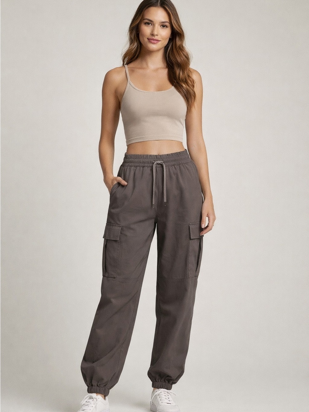 Snowflake Women’s Cargo Jogger Pants Gray Medium/Large